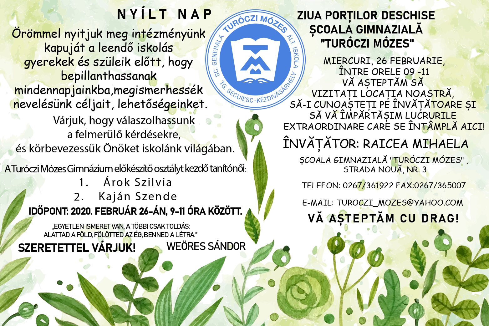NYILT NAPOK 2020